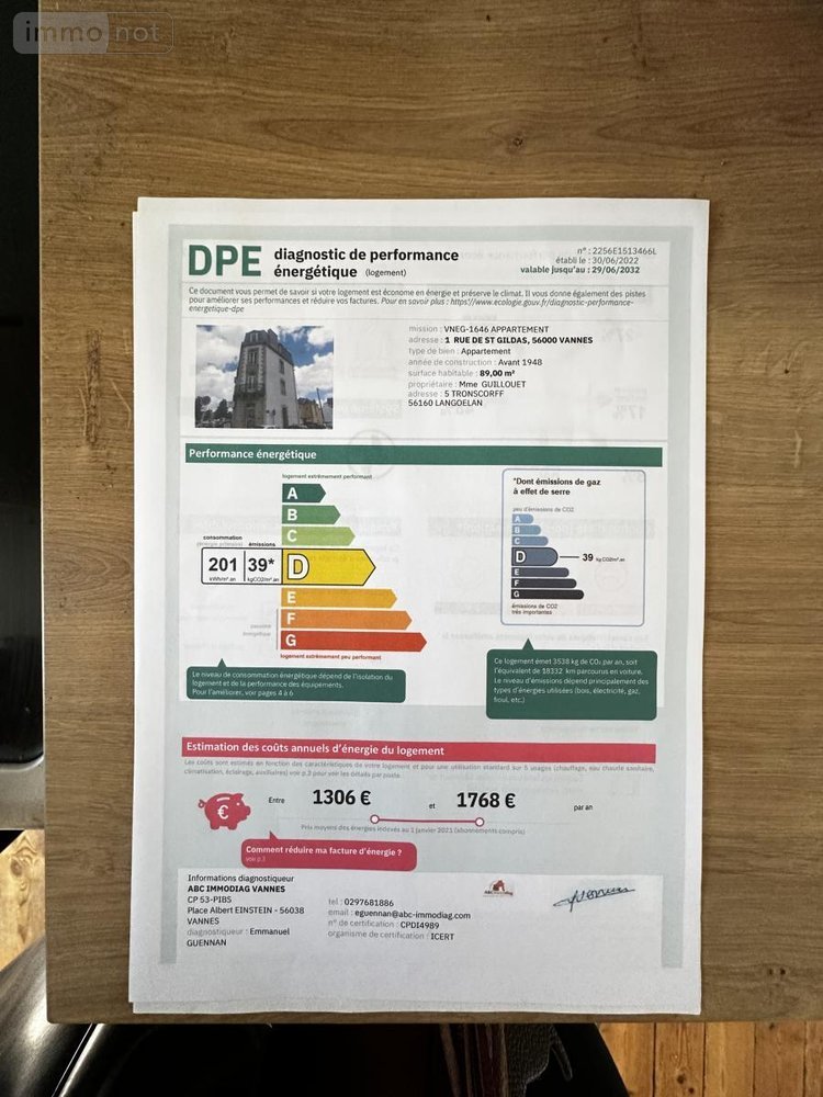 Appartement a vendre Vannes 56000 Morbihan 88 m2 5 pièces 296190 euros