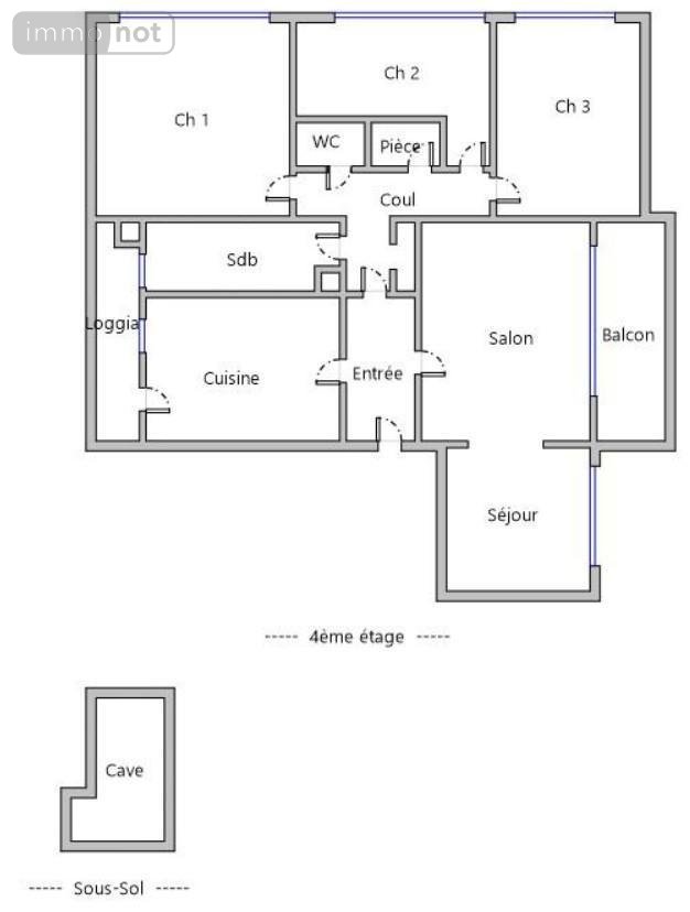 Appartement a vendre Angers 49000 Maine-et-Loire 86 m2 4 pièces 168000 euros