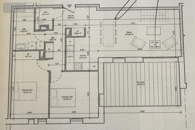 Appartement a vendre Bois-Guillaume 76230 Seine-Maritime 75 m2  314400 euros