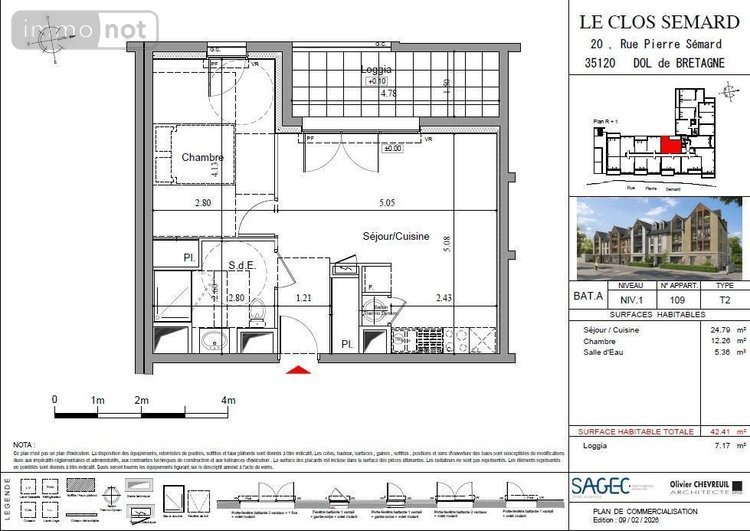 Appartement a vendre Dol-de-Bretagne 35120 Ille-et-Vilaine 42 m2 2 pièces 139000 euros
