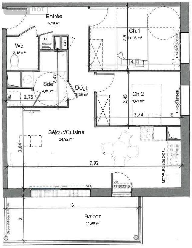 Location appartement Angers 49000 Maine-et-Loire 61 m2  922 euros