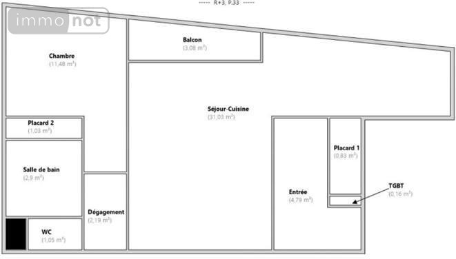 Appartement a vendre Angers 49000 Maine-et-Loire 55 m2 2 pièces 168000 euros