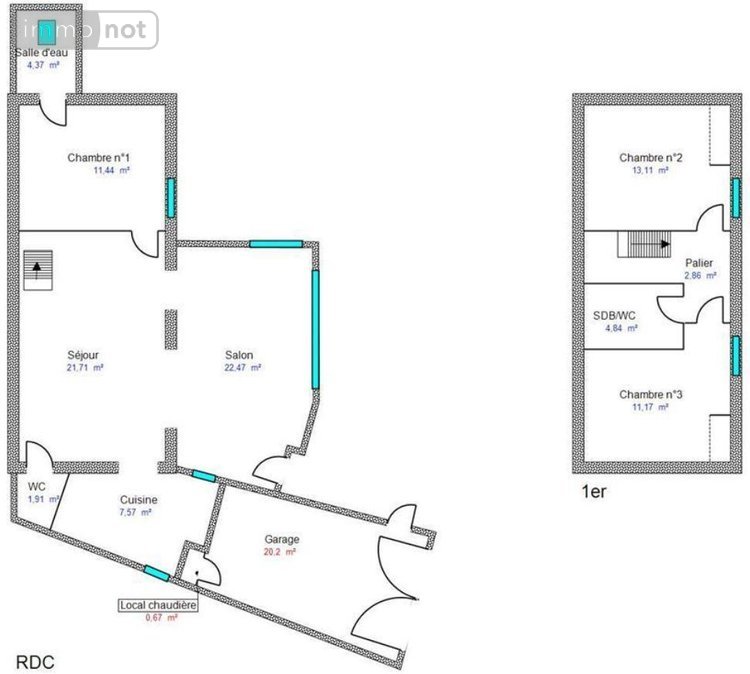 Location maison Laval 53000 Mayenne 101 m2 5 pièces 960 euros