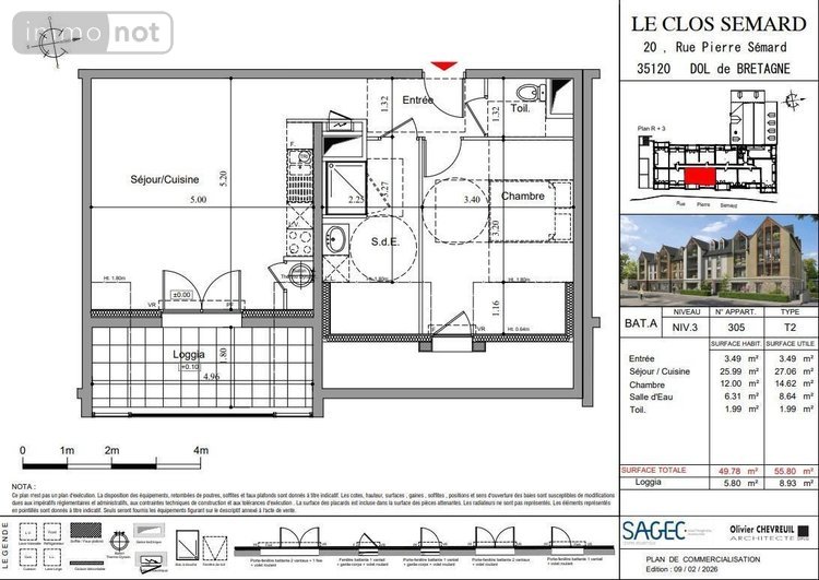 Appartement a vendre Dol-de-Bretagne 35120 Ille-et-Vilaine 42 m2 2 pièces 139000 euros