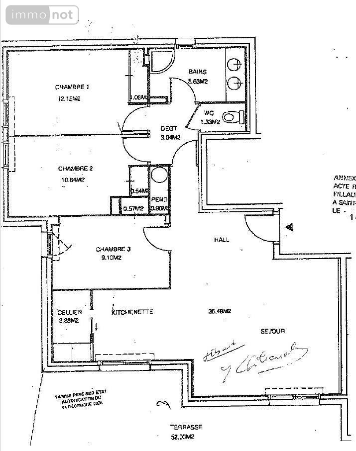 Appartement a vendre Cholet 49300 Maine-et-Loire 83 m2 4 pièces 188640 euros