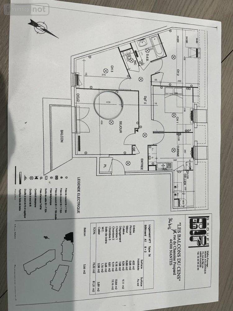 Appartement a vendre Nantes 44000 Loire-Atlantique 81 m2 4 pièces 231000 euros