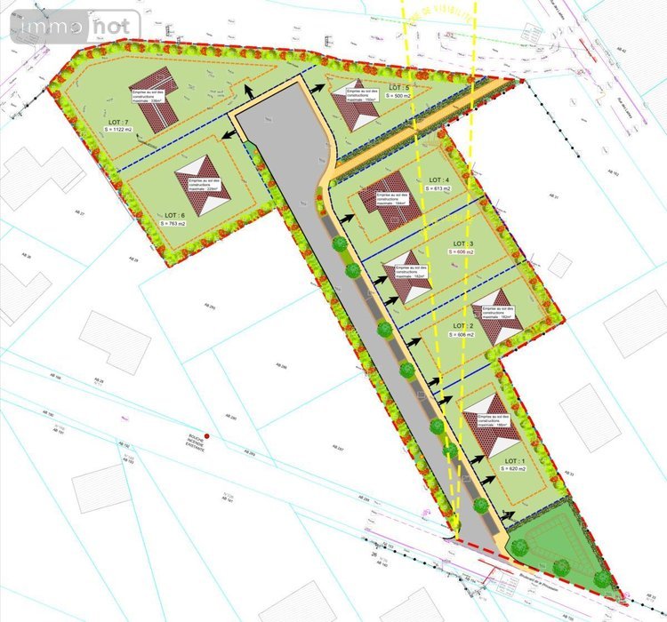 Terrain a batir a vendre Lavannes 51110 Marne 500 m2  94500 euros