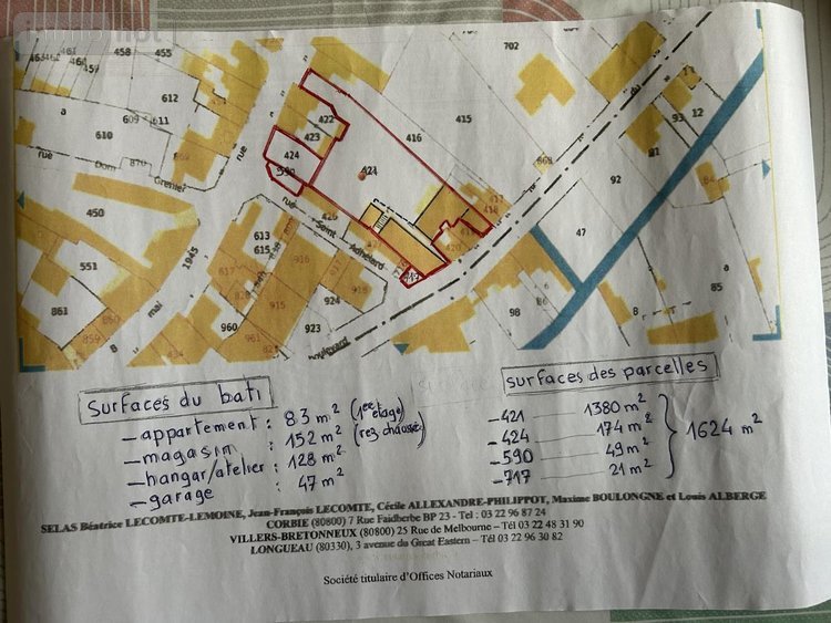 Immeuble a vendre Corbie 80800 Somme 235 m2  297400 euros