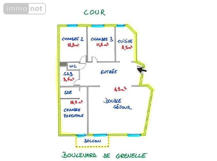 Appartement a vendre Paris 15e arrondissement 75015 Paris 104 m2  1270000 euros