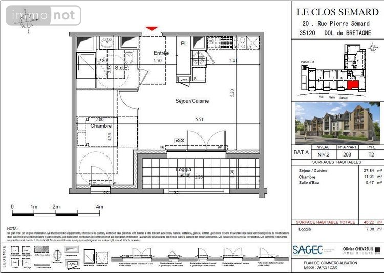 Appartement a vendre Dol-de-Bretagne 35120 Ille-et-Vilaine 42 m2 2 pièces 139000 euros