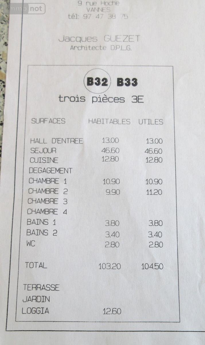 Appartement a vendre Vannes 56000 Morbihan 103 m2 3 pièces 581600 euros