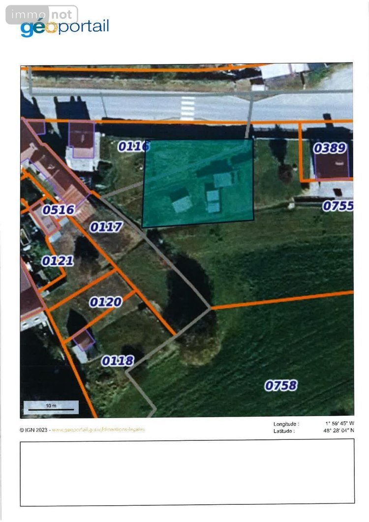 Terrain a batir a vendre Lanvallay 22100 Côtes-d'Armor 495 m2  63600 euros