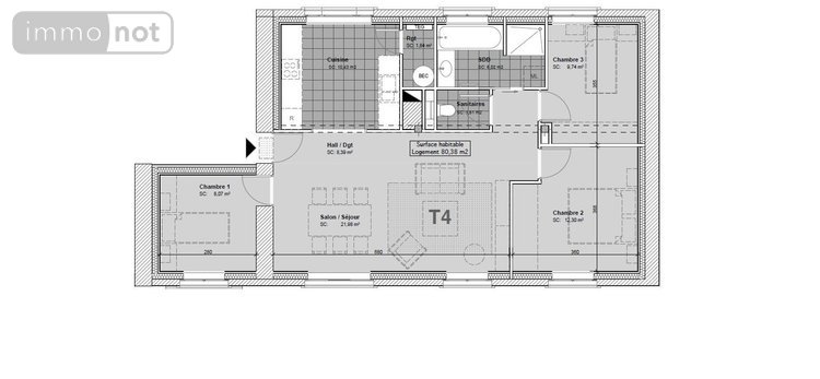 Appartement a vendre Pont-Aven 29930 Finistère 81 m2 4 pièces 290500 euros