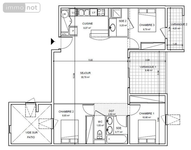 Appartement a vendre Saint-Denis 97400 Réunion 80 m2 4 pièces 320000 euros