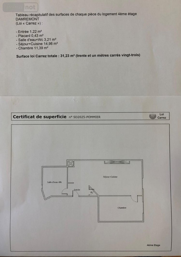 Appartement a vendre Paris 18e arrondissement 75018 Paris 31 m2 2 pièces 342000 euros