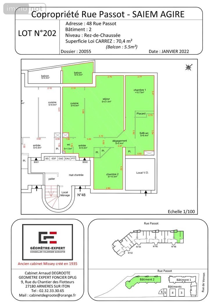 Appartement a vendre Évreux 27000 Eure 70 m2 3 pièces 97417 euros