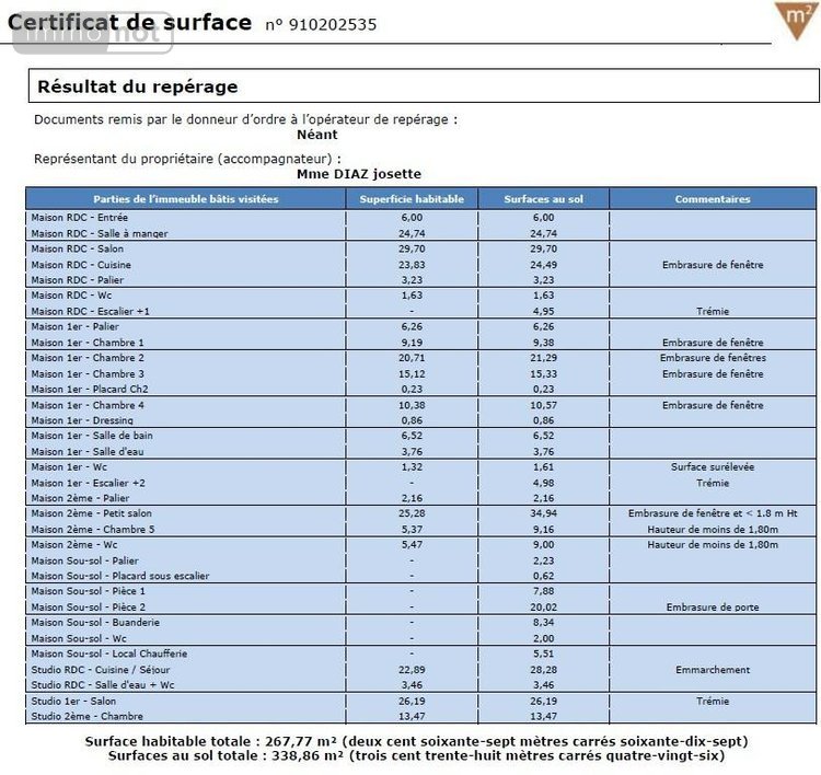 Maison a vendre Fontenay-sous-Bois 94120 Val-de-Marne 338 m2 7 pièces 2486400 euros