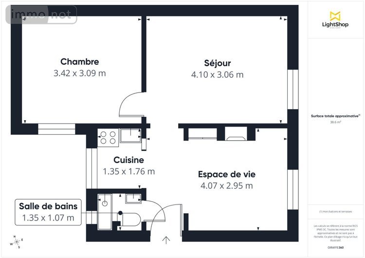 Appartement a vendre Paris 18e arrondissement 75018 Paris 39 m2 3 pièces 425250 euros