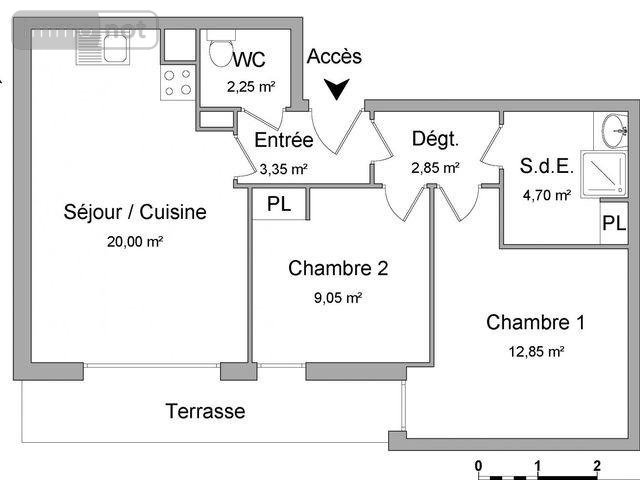 Location appartement Rouen 76000 Seine-Maritime 55 m2 3 pièces 715 euros