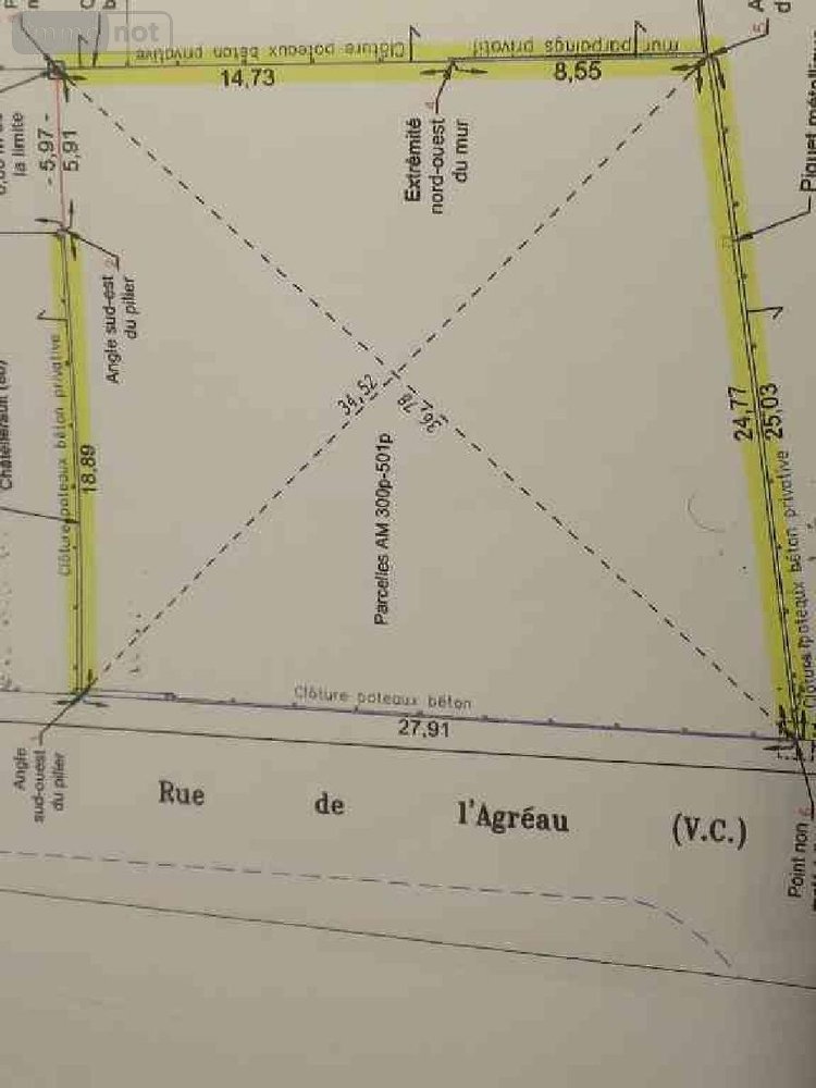 Terrain a batir a vendre Pleumartin 86450 Vienne 634 m2  19000 euros