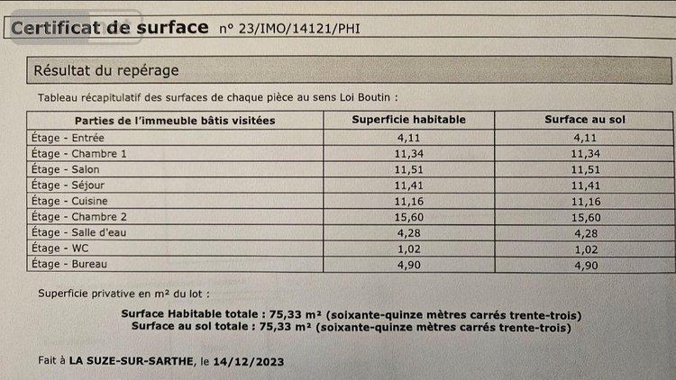 Maison a vendre La Suze-sur-Sarthe 72210 Sarthe 80 m2 3 pièces 95000 euros