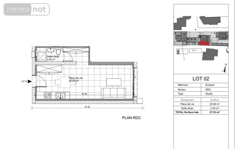 Appartement a vendre Saint-Nazaire 44600 Loire-Atlantique 27 m2 1 pièce 159900 euros