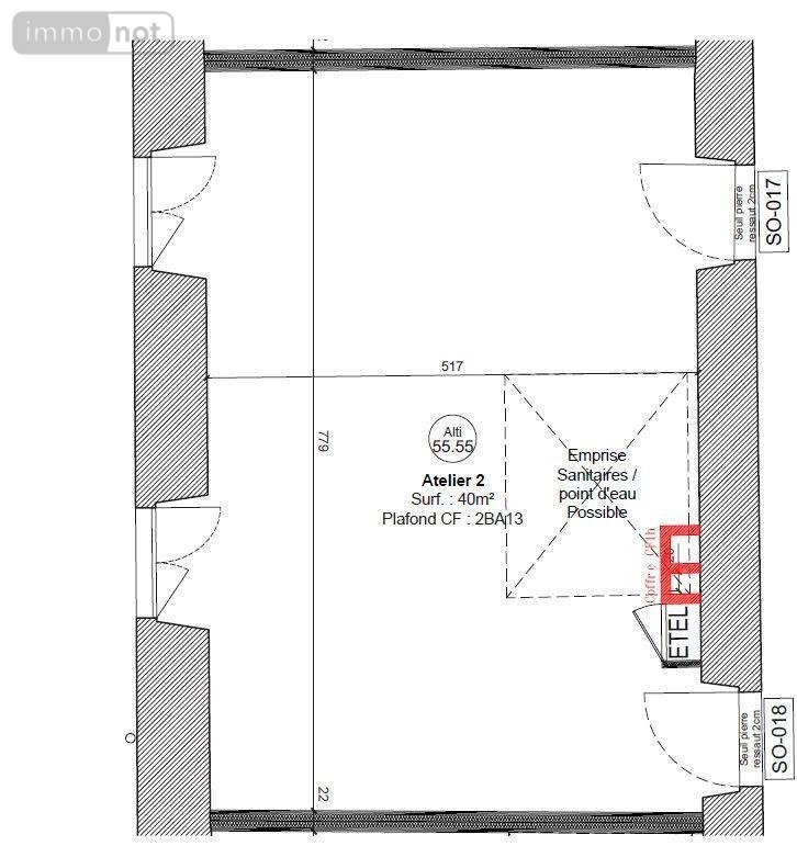 Location fonds et murs commerciaux Guérande 44350 Loire-Atlantique 40 m2  750 euros
