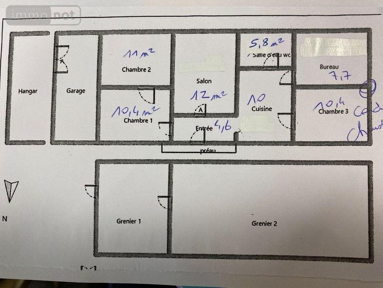 Maison a vendre Sainte-Gemme 36500 Indre 73 m2 4 pièces 53140 euros