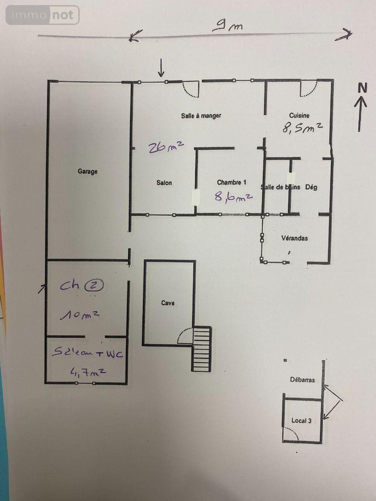 Maison a vendre Villedieu-sur-Indre 36320 Indre 50 m2 3 pièces 70100 euros