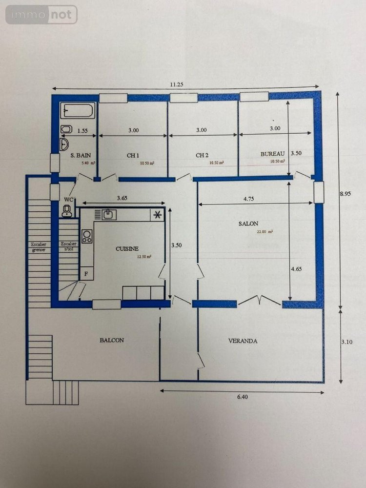 Maison a vendre Saint-Genou 36500 Indre 82 m2 4 pièces 96600 euros