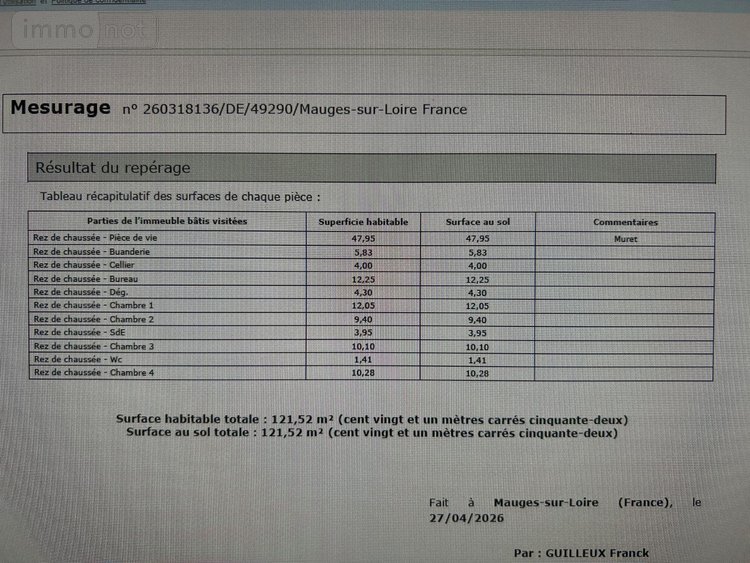 Maison a vendre Chalonnes-sur-Loire 49290 Maine-et-Loire 122 m2 5 pièces 211800 euros