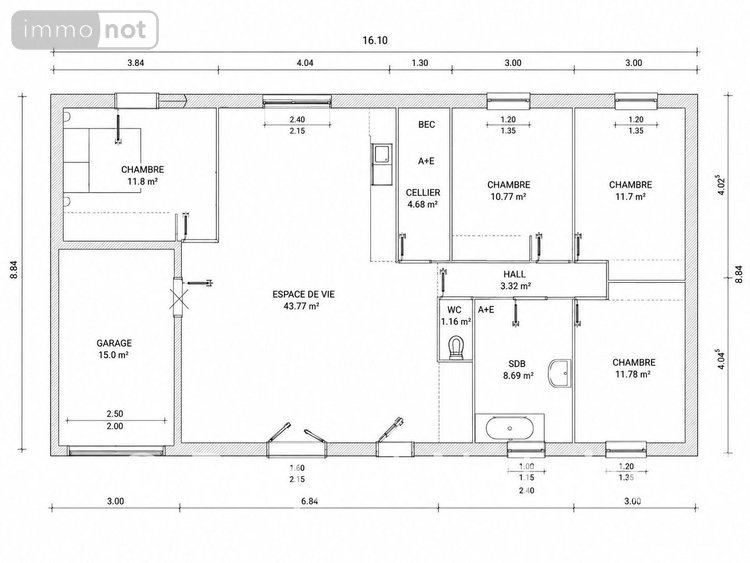 Maison a vendre Condren 02700 Aisne 107 m2 7 pièces 212000 euros